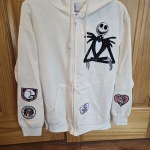 Disney Cream Hoodie with Character Patches